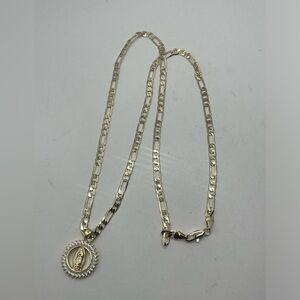 Gold filled necklace unisex virgin Guadalupe design